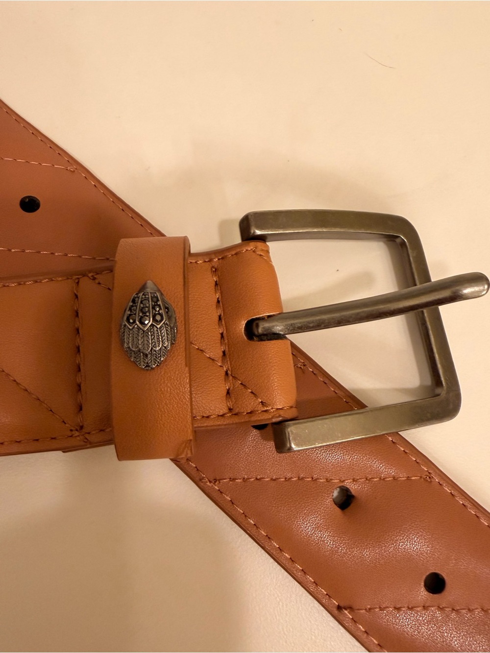 Kurt Geiger London Kensington Brown Leather Belt Eagle Buckle - women’s